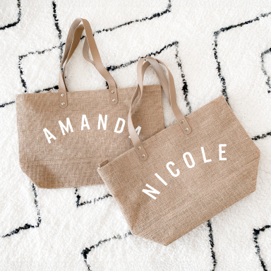 Curved Letter Jute Bags